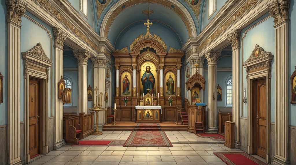 Иконостас, алтарь, неф: короткий гид по устройству храма для новичков - иллюстрация