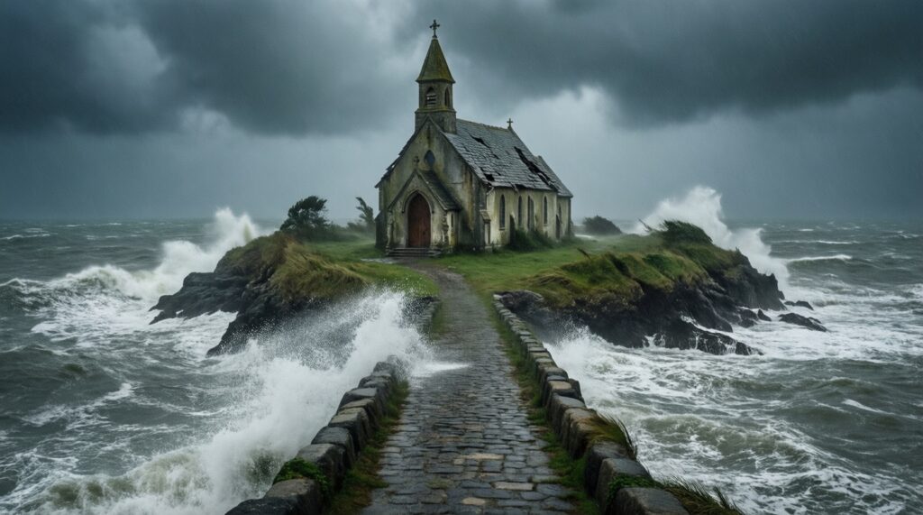 Церкви, построенные в необычных местах: на скалах, островах, в пещерах - иллюстрация