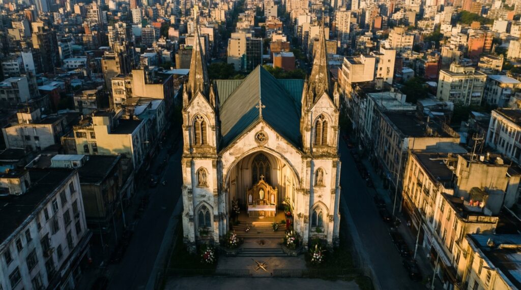 Символика в храмовой архитектуре: купола, шпили, розы-окна и ориентация по сторонам света - иллюстрация