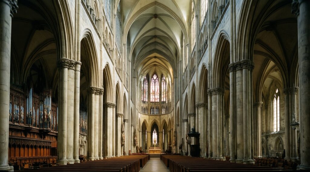 Как устроен католический собор: нефы, трансепт, хора и витражи - иллюстрация