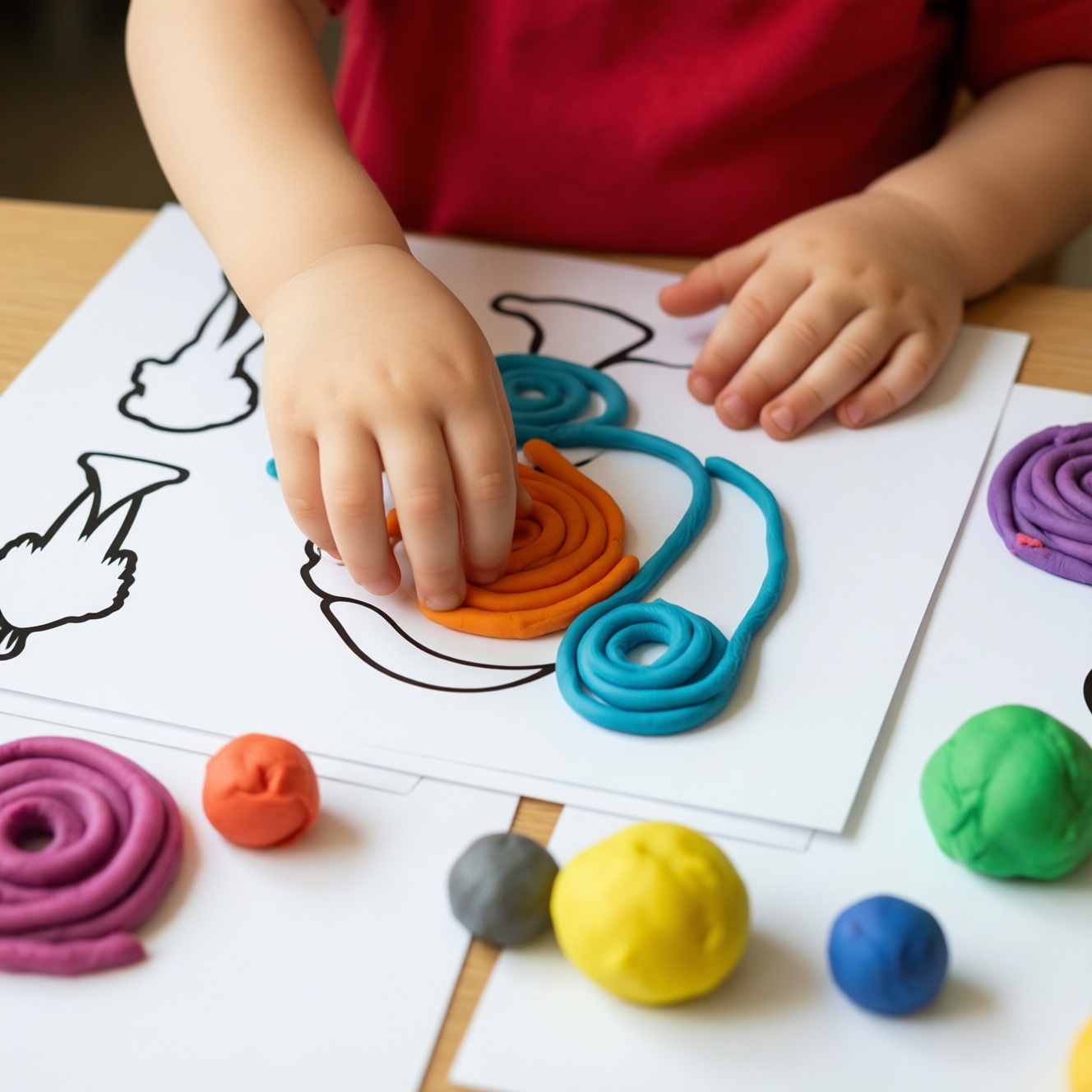 Пластилиновые коврики playdough mats скачать и распечатать для лепки по контуру дома